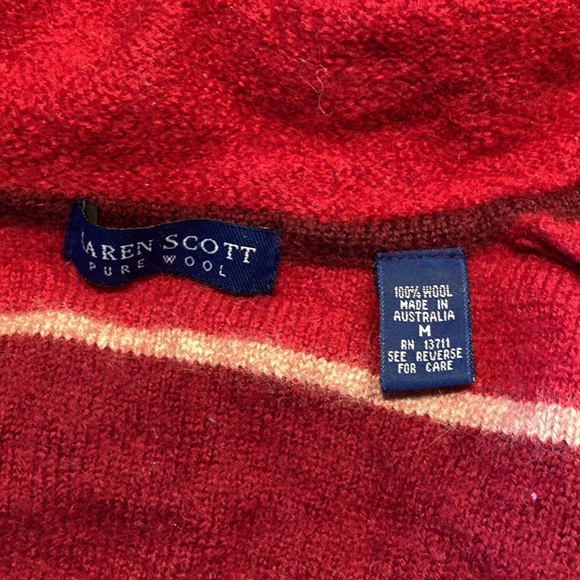 Red 100% Wool Vintage Button Down Jacket - Picture 10 of 10